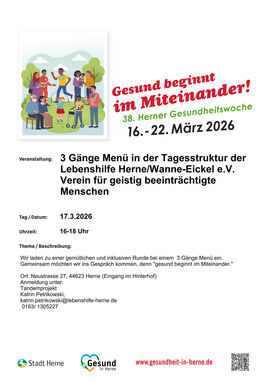 3-Gänge-Menü bei der 38. Herner Gesundheitswoche